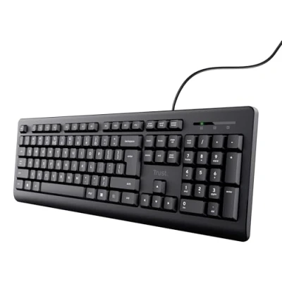 Afbeelding van Trust bedraad toetsenbord Stille toetsen Qwerty Zwart