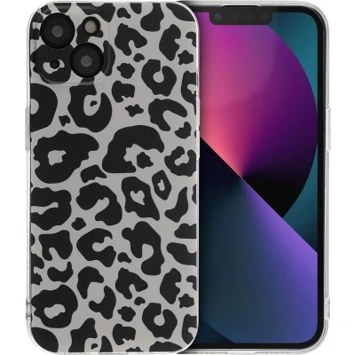 Afbeelding van iMoshion hoesje Geschikt voor iPhone 13 Siliconen Design Meerkleurig / Leopard Transparent