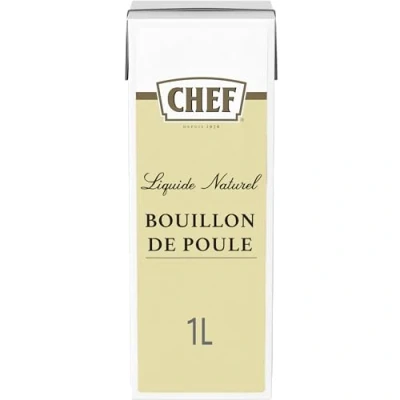 Afbeelding van Nestlé Professionnel CHEF Kippenbouillon, natuurlijk, vloeibaar, bouillon, kweekhulp, sauzen, baksteen, 1 l, klaar voor gebruik