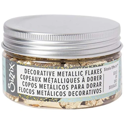 Afbeelding van Sizzix 664563 Effectz decoratieve vlokken, goudkleurig, 0,8 g, gouden metalen eenheidsmaat