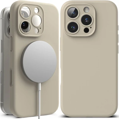 Afbeelding van RINGKE SILICONEN MAGNETISCHE MAGSAFE IPHONE 16 PRO STONE
