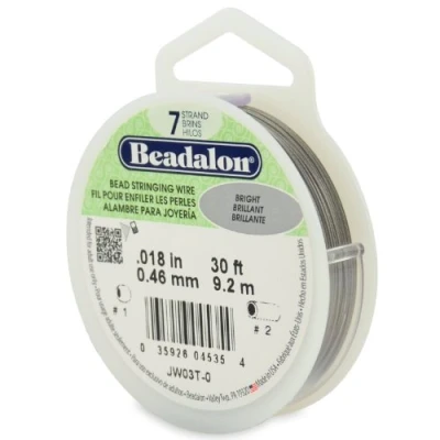 Afbeelding van Beadalon Stringing Wire 7 Strand .018&quot;X30&#039; Bright JW03 T 0