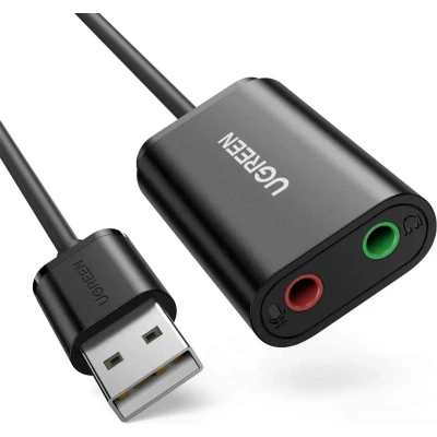 Afbeelding van UGREEN Externe USB geluidskaart voor koptelefoon en microfoon