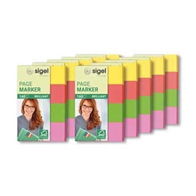 Afbeelding van SIGEL HN630 Bladwijzers van papier, 1600 vellen 5 x 2 cm, 4 kleuren