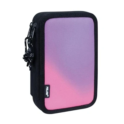 Afbeelding van Dubbele etui Milan Sunset Zwart Roze 34 Onderdelen 19,5 x 13 5 cm
