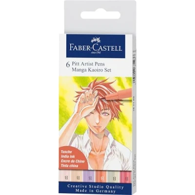 Image de Set de 6 Feutres à l’encre Faber Castell Pitt Artist Pens Manga Kaoiro