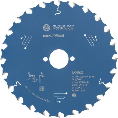 Image de BOSCH 2608644041 lame de scie circulaire Expert pour le bois, 184 x 30 2.6 mm, 24T