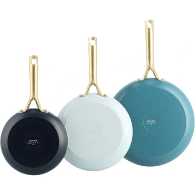 Afbeelding van Greenpan Padova koekenpannenset 3 delig Oxford blue, Pastel blauw
