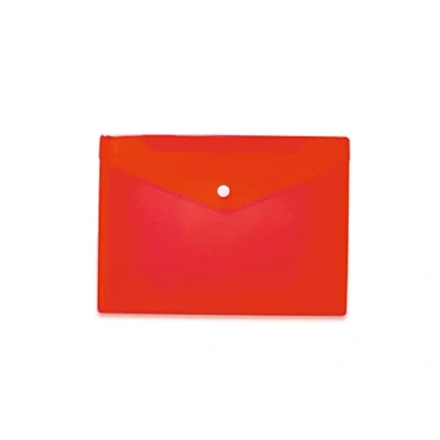 Afbeelding van HERMA 20054 documentenmap DIN A5 (25 x 18 cm, polypropyleen) transparant met drukknop voor school universiteit kantoor enveloppen PP rood