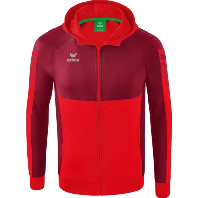 Afbeelding van Six Wings trainingsjack met capuchon rood/bordeaux / M