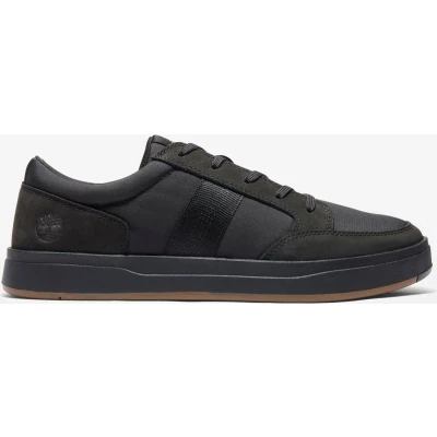 Afbeelding van Timberland Heren Davis Square Fabric and Lederen Oxford Basic Sneaker, Black Nubuck, 44 EU