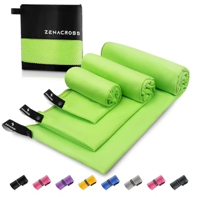 Afbeelding van Zenacross Microvezelhanddoek met draagtas, compact, sneldrogend en absorberend