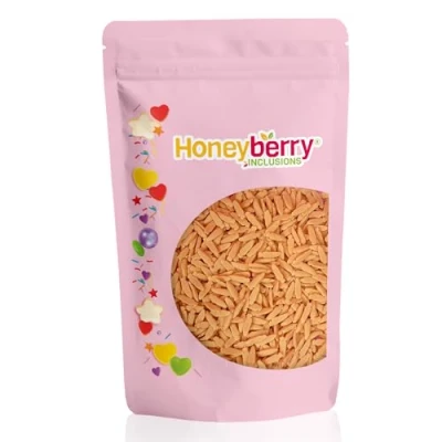 Afbeelding van Natuurlijke en eetbare vermicelli gebak, 200 g, kleurrijke decoratieve suikervermicelli, ideaal voor het versieren van taarten, koekjes desserts, geproduceerd in de EU (oranje wortelen)