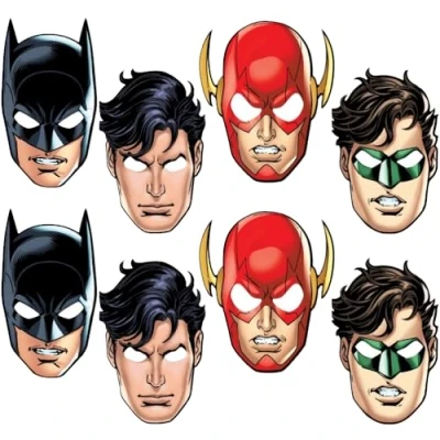 Afbeelding van Superhelden Justice League masker 8 stuks