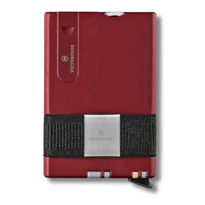 Afbeelding van VICTORINOX Smart Card Portemonnee, 2 in 1 met multifunctioneel gereedschap, 10 functies, Zwitserse make, kaarthouder, gelband, iconisch Rood, Minimalistisch