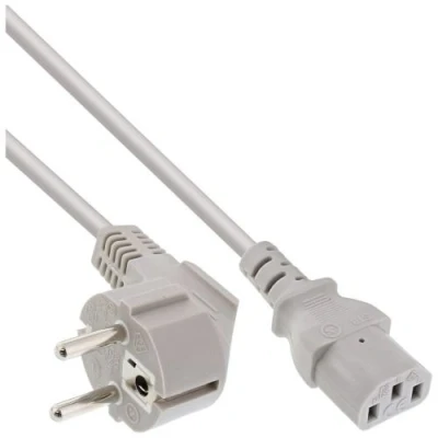 Image de InLine Câble d&#039;alimentation power CEE 7/7 (P) incliné pour IEC 60320 C13 1 m gris