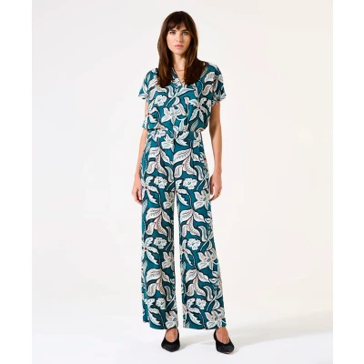 Afbeelding van Garcia Broek Bloemenprint Blauw/dessin S