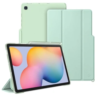 Afbeelding van Fintie Slanke beschermhoes voor Samsung Galaxy Tab S6 Lite 10,4 inch 2024/2022/2020 tablet met transparante achterkant en automatische slaap /waakfunctie, mint