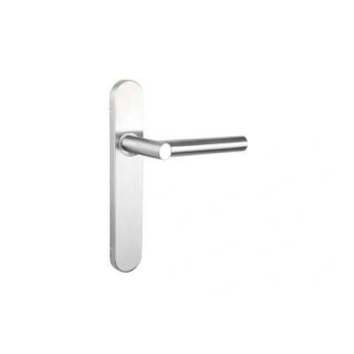 Afbeelding van Lavuzo deurkruk Grosetto RVS met afgerond schild Per set Deurklink