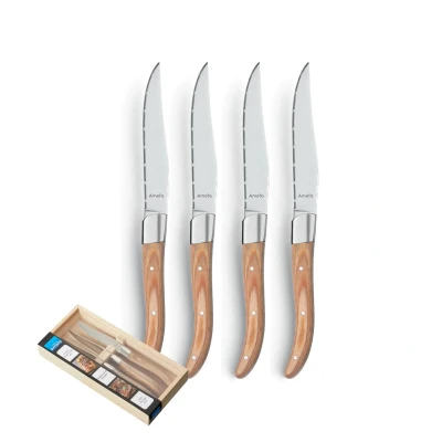 Image de Amefa Royal Steak 4 Couteaux à Bois Naturel