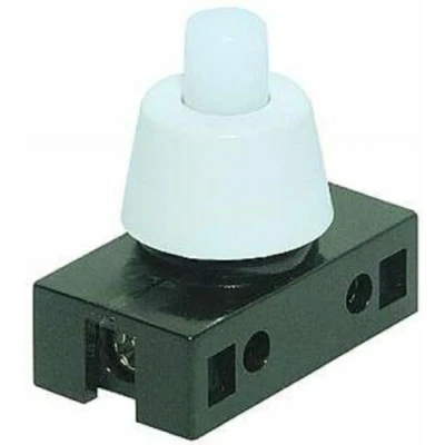 Afbeelding van Inbouwdrukschakelaar met schroefcontacten voor lampen en apparaten, 250 V, 2 A, wit