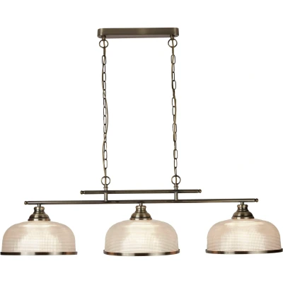 Afbeelding van Hanglamp Bistro II Bar messing/ribbelglas