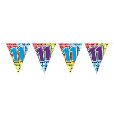 Afbeelding van 11 Jaar Mini Vlaggenlijn Birthday Blocks 3 meter