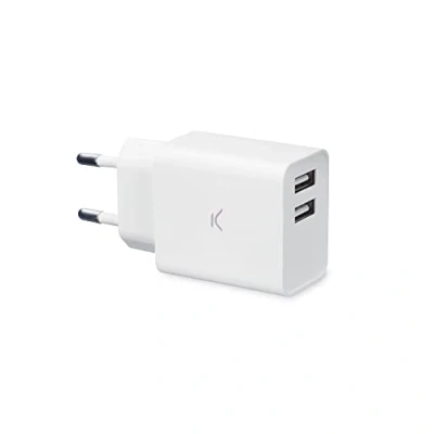 Afbeelding van Ksix 2x USB wandlader 2.4A wit