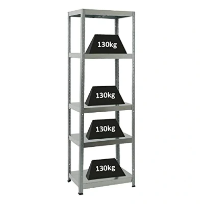 Afbeelding van PROREGAL Steel Eagle rek van verzinkt metaal, 180 x 60 40 cm, belastbaar tot 130 kg, voor zware lasten, keukenrek, kelderrek, steekrek, garagerek,