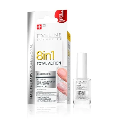 Afbeelding van Eveline 8 in 1 Total Action Nail Conditioner met zilveren flessen, 12 ml