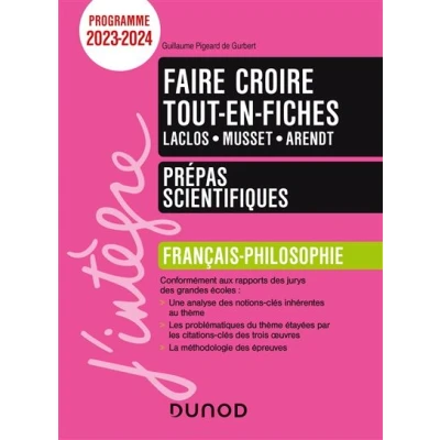 Image de Faire croire Thème Français philosophie Tout en fiches Prépas scientifiques Programme 2023 2024