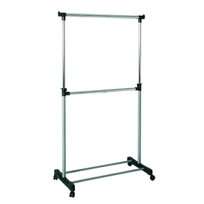 Afbeelding van Haku Möbel 44708 kledingrek, stalen buis/pvc, aluminium/chroom/grijs, 43 x 90 210 cm