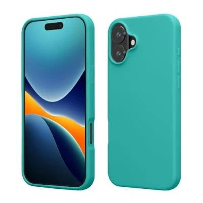 Afbeelding van kwmobile telefoonhoesje geschikt voor Apple iPhone 16 Hoesje met siliconen coating Smartphone case in turquoise