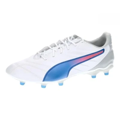 Afbeelding van Puma KING PRO FG/AG Voetbalschoenen met Kunststof noppen, Heren, Maat: 42, White/bluemazing/flat light gray
