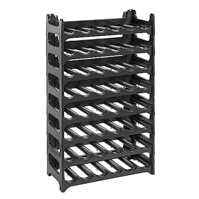 Afbeelding van Grizzly Flessenrek modulair en stapelbaar design voor 48 flessen, wijnfleshouder, zwart
