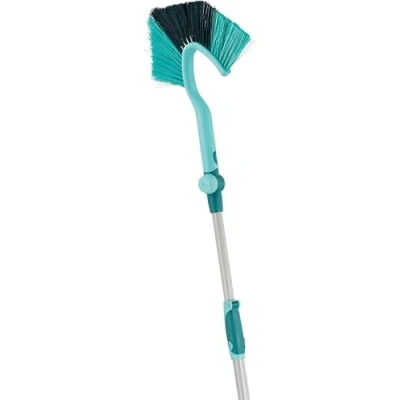 Afbeelding van Leifheit Dusty Telescoop, 220 cm, reinigt hoeken effectief, bezem met vergrendelbaar gewricht voor verschillende hoeken, plumeau uittrekbare telescoopsteel, handveger, kliksysteem