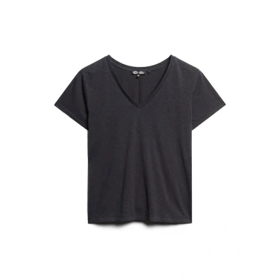 Afbeelding van Superdry Vneck Tshirt basic, Dames, Maat: 38, Eclipse navy