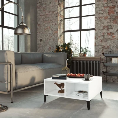 Afbeelding van Salontafel 60x60x30 cm spaanplaat hoogglans wit