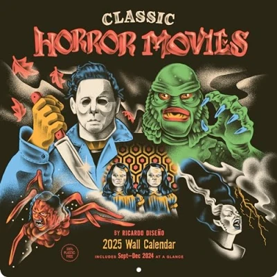 Afbeelding van 2025 Wall Calendar: Classic Horror Movies