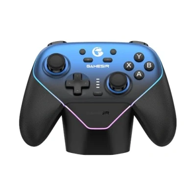 Afbeelding van GameSir Super Nova Manette sans fil 1000 Hz avec station de charge sticks à effet Hall, déclencheurs réglables Switch Gyro/NFC, PC, appareils mobiles Bleu nuit