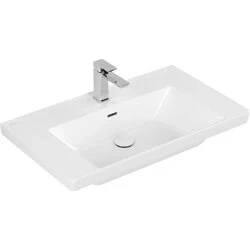Afbeelding van Villeroy &amp; Boch Subway 3.0 meubelwastafel stone white ceramic+ (80 x
