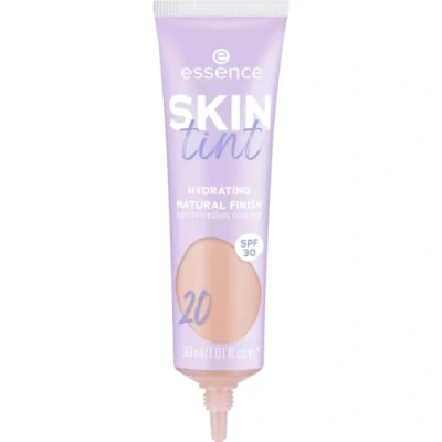 Afbeelding van essence SKIN Make up inkt, nr. 20, nude, hydraterend, natuurlijk, veganistisch, olievrij, UVA en UVB filter + SPF 30, geurvrij, 1 stuk (30 ml)