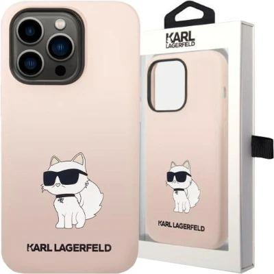 Afbeelding van Karl Lagerfeld KLHCP14LSNCHBCP iPhone 14 Pro 6.1 hardcase roze/roze Siliconen Choupette