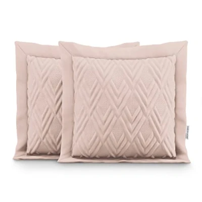 Afbeelding van AmeliaHome 2 x dubbelzijdige ultrasone kussenslopen 45 cm, Ophelia poederroze