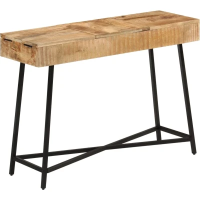 Afbeelding van Kaptafel 105x35x75 cm massief ruw mangohout en ijzer