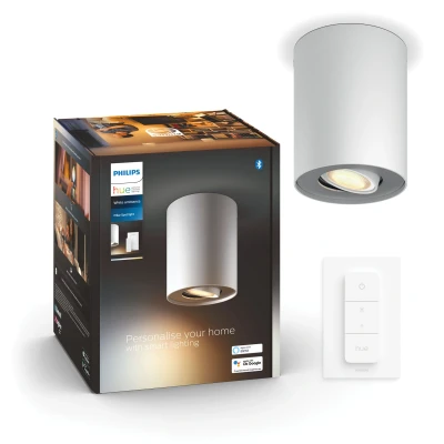 Afbeelding van Philips Hue Pillar opbouwspot warm tot koelwit licht 1 spot wit dimmer switch GU10