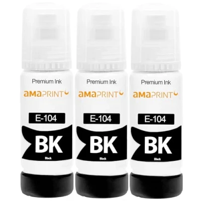Afbeelding van Amaprint 3XL inkt compatibel met Epson 104 zwart voor EcoTank ET 1810 2710 2711 2712 2714 2715 2720 2721 2726 2810 2811 2812 2814 2815 2820 28220 1 2822 5 2826 4700 4800 (3 x 70