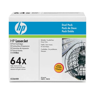 Afbeelding van HP 64X (CC364XD) Toner Zwart Voordeelbundel 2 pack Hoge capaciteit