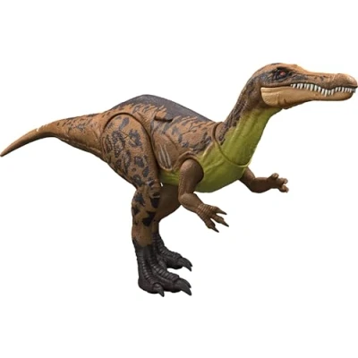 Afbeelding van Mattel Jurassic World Chaos Theory Gigantic Trackers Suchomimus actiefiguur, dinosaurus, speelgoed van grote soorten met Thrash en Chomp aanval, digitaal spel