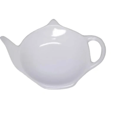Afbeelding van Overige Merken Theezakjeshouder Theepot 12 Cm Keramiek/Wit